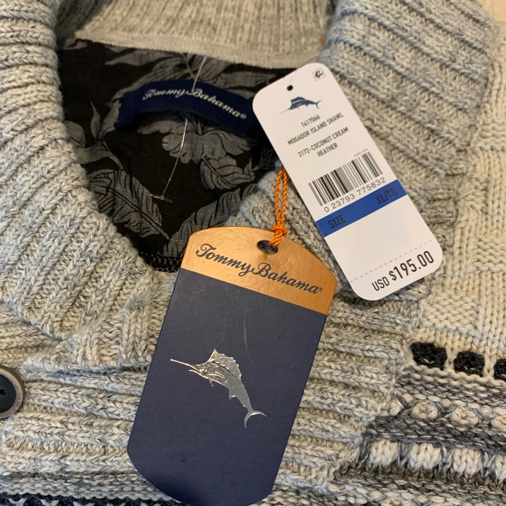 50% off BRAND NEW Tommy Bahama Mogadishu Island Shawl sweater - Picture 2 of 6